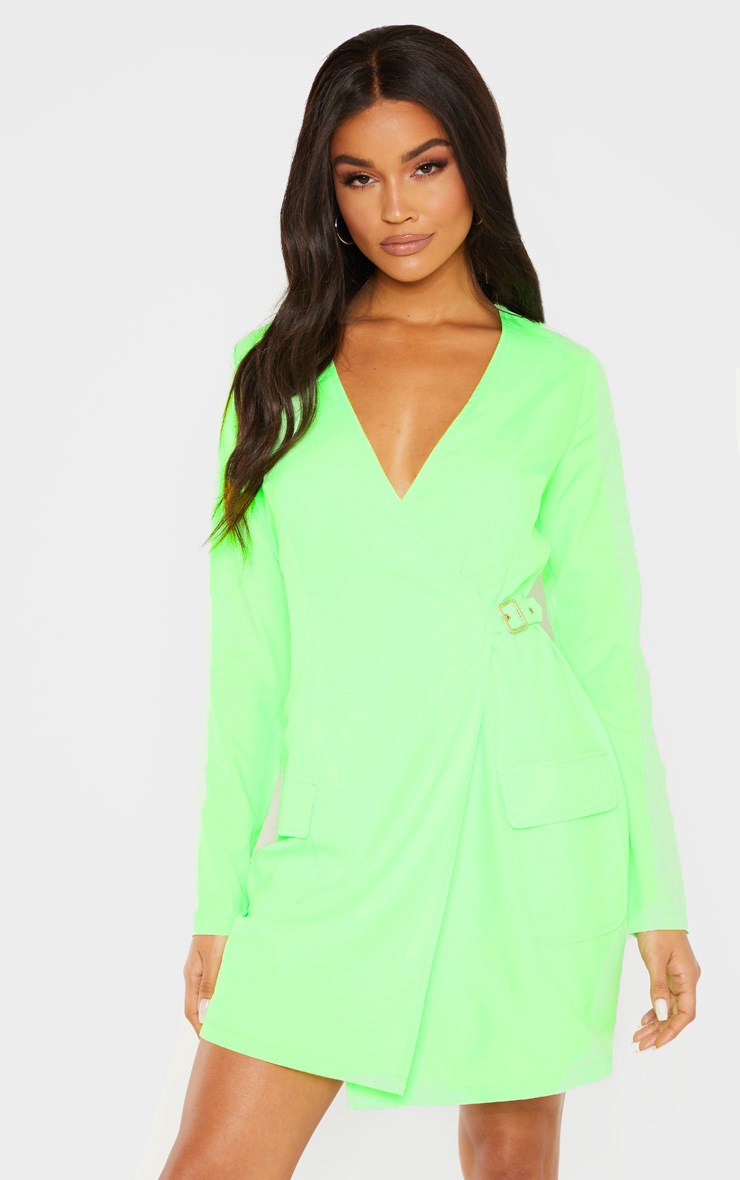 Puffy Sleeve Dress Green